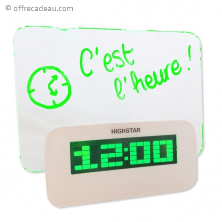 Réveil-matin avec écran à message lumineux