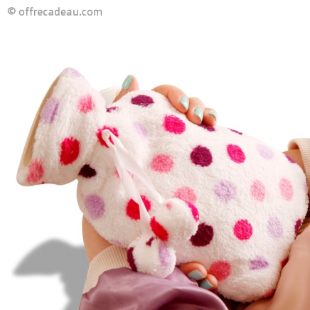 Bouillotte avec housse en peluche