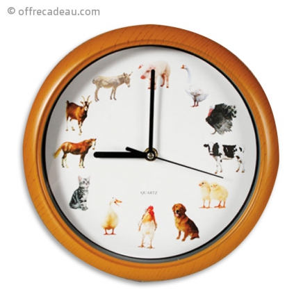 Horloge murale animaux de la ferme