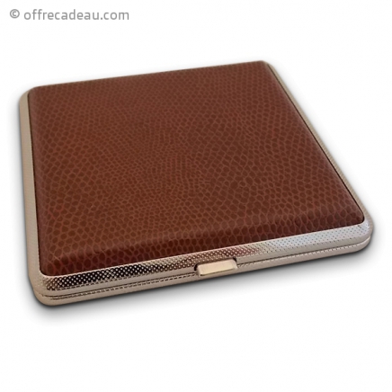 Etui à cigarette marron émaillé