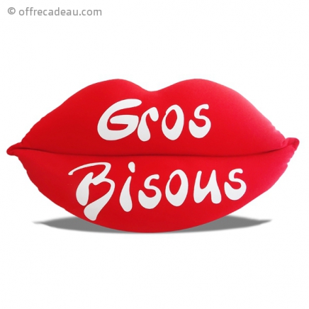 Coussin en forme de bouche gros bisous