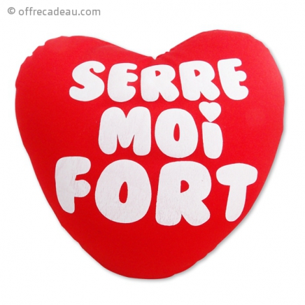 Oreiller coeur serre moi fort