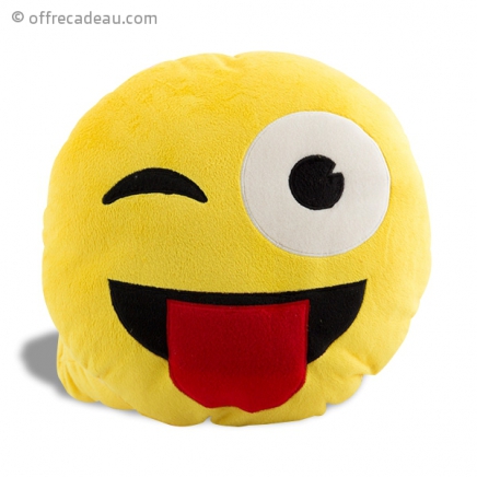 Coussin en forme de smiley clin d'œil