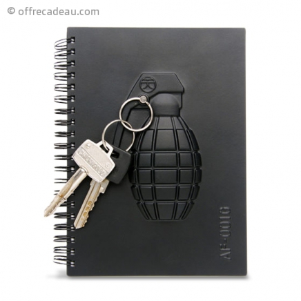 Bloc-notes avec couverture grenade en relief