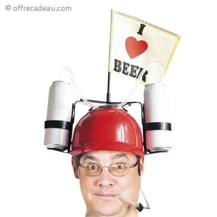 Casque chantier avec pipette I Love Beer