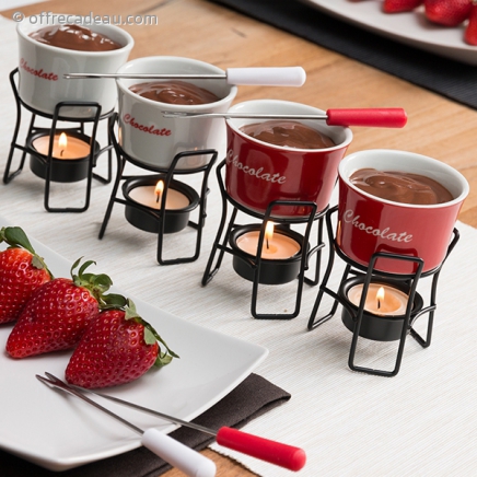 Set de 4 mini fondues chocolat assorties