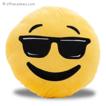 Coussin smiley lunette de soleil