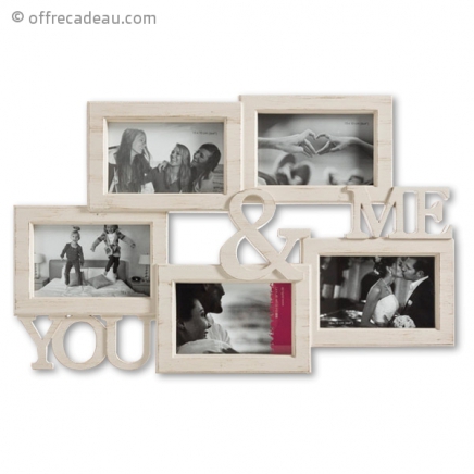 Cadre-photos vintage pour 5 clichés You & Me