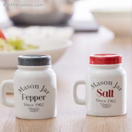 Duo salière et poivrière en forme de mini jar