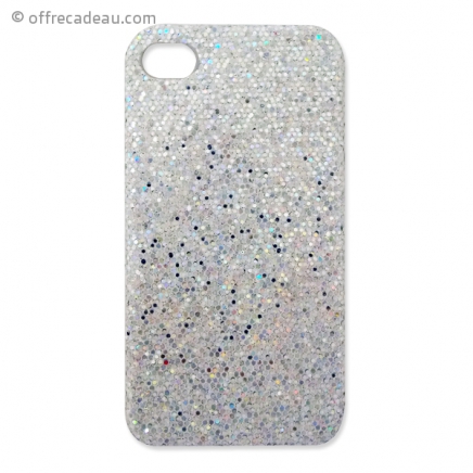 Coque pour iPhone 4 ou 4S à paillettes argentées