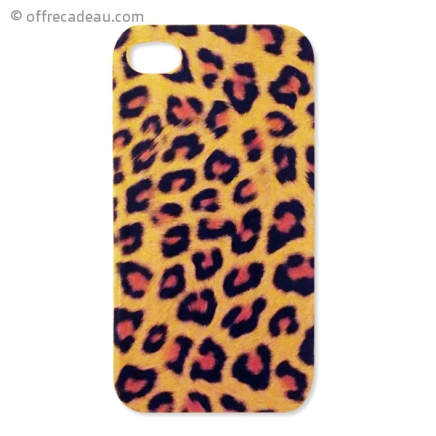 Coque pour iPhone 4 ou 4S en PVC rigide peau de guépard