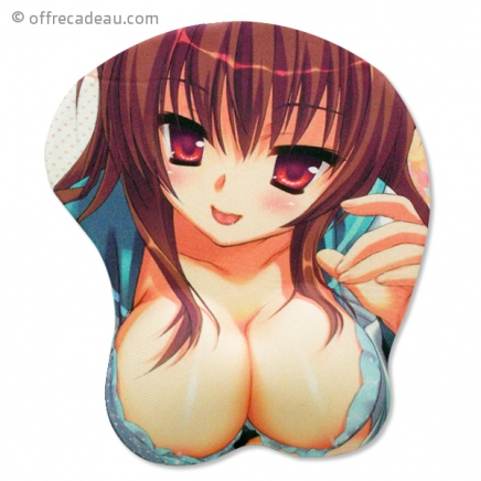 Tapis de souris manga en relief fille brune et sexy