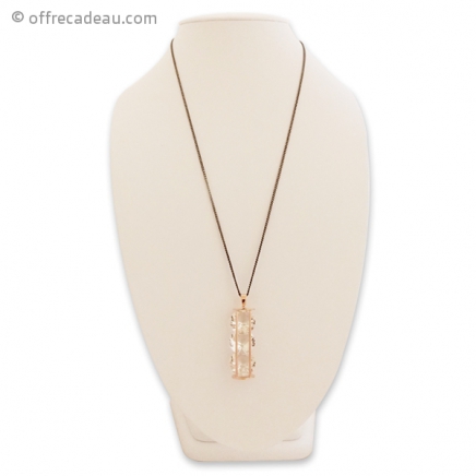 Collier sautoir reflets or et son pendentif diamants en cage 