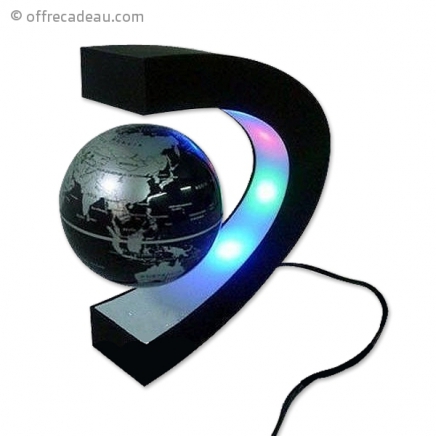 Lampe à socle lumineux et globe en lévitation 