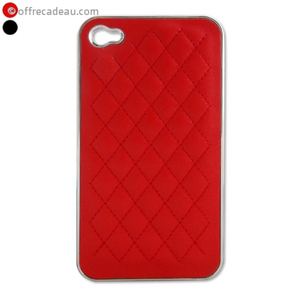 Coque pour iPhone 4 ou 4S en PVC et simili cuir molletonné