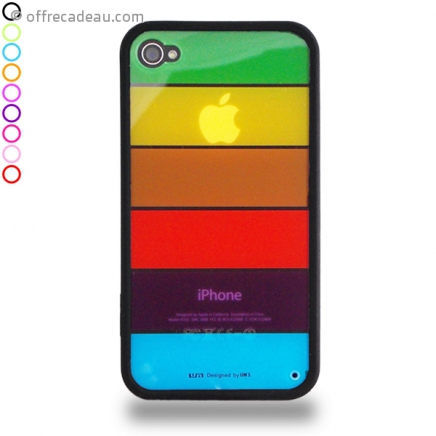 Coque en silicone rigide et PVC multicolore