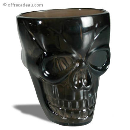 Set de 4 verres shooters noirs tête de mort