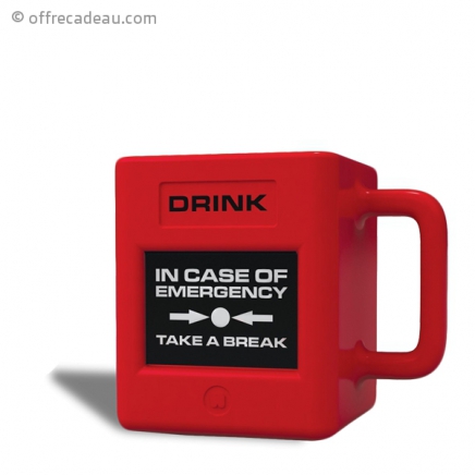 Tasse avec inscription IN CASE OF EMERGENCY