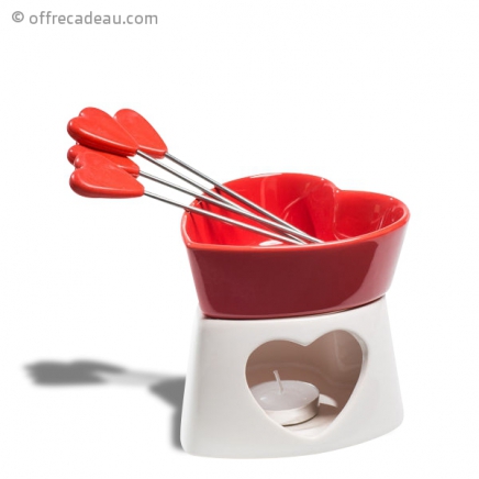 Fondue à chocolat en coeur