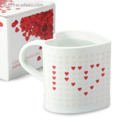 Mug thermique magique en forme de coeur