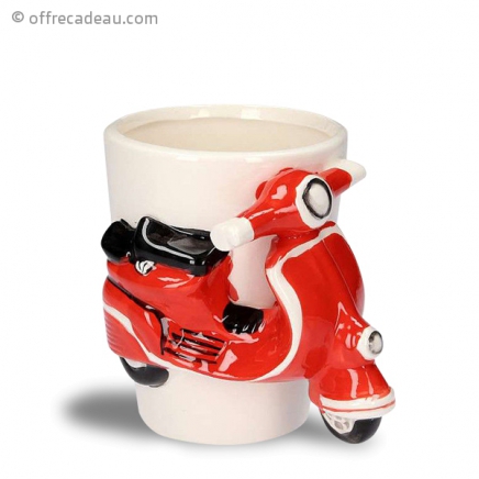 Tasse avec déco scooter rouge 3D