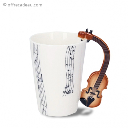 Mug musique avec anse en violon