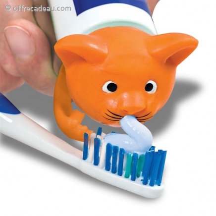Bouchon distributeur de dentifrice en forme de chat