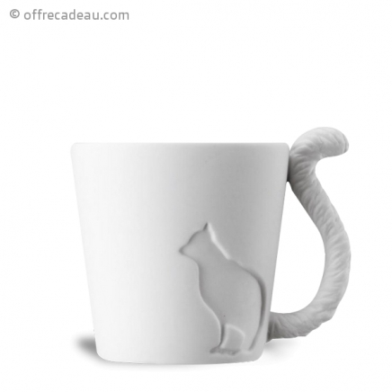 Mug chat avec anse en forme de queue d'animal