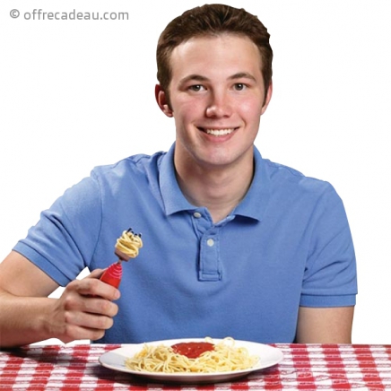 Fourchette à tête pivotante pour spaghettis