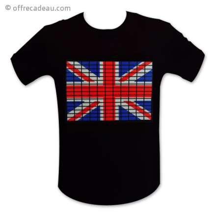T-shirt LED avec drapeau anglais