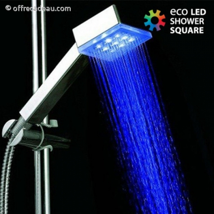Pommeau de douche carrée à lumière LED