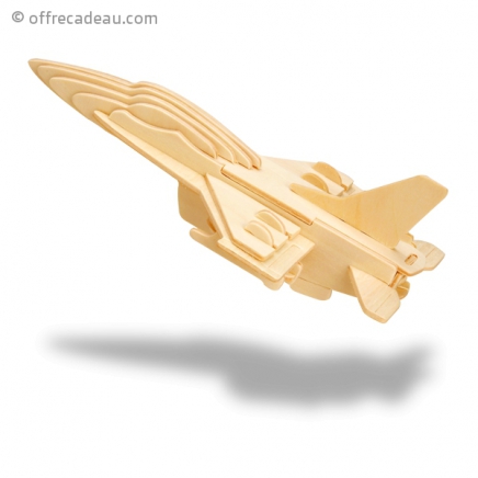 Puzzle 3D en forme d'avion en bois