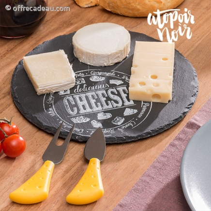 Plateau gris en ardoise pour fromages