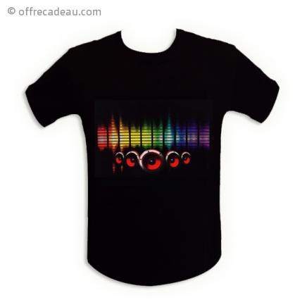 T-shirt lumineux à LED enceintes colorées