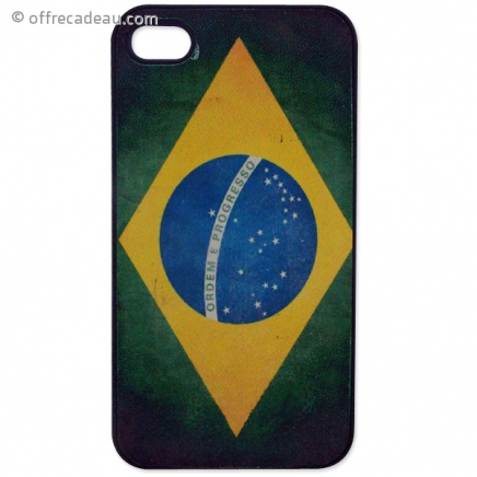 Coque en plastique drapeau brésilien pour iPhone 4 ou 4s