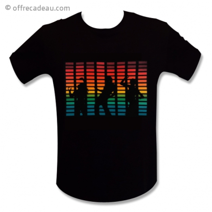 T-shirt LED : arc-en-ciel