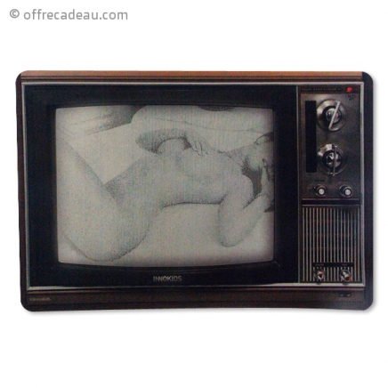 Tapis de souris original TV en noir et blanc 