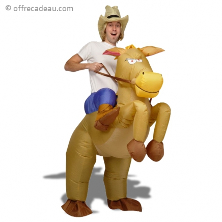 Déguisement cow-boy et son cheval gonflable 