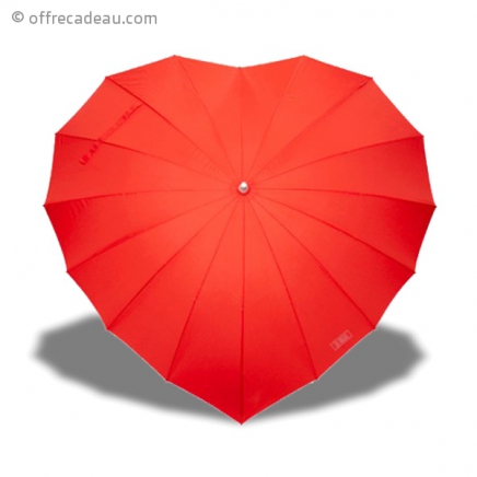 Parapluie romantique cœur rouge passion