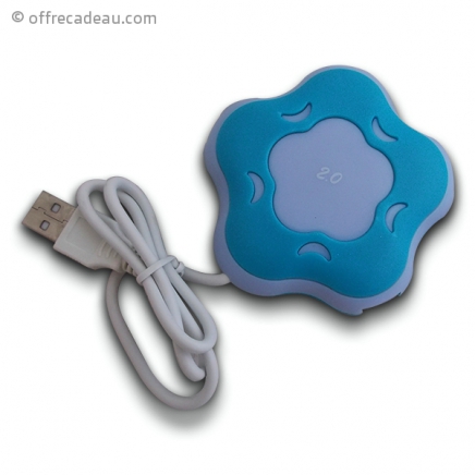 HUB 4 ports USB en forme de fleur bleue