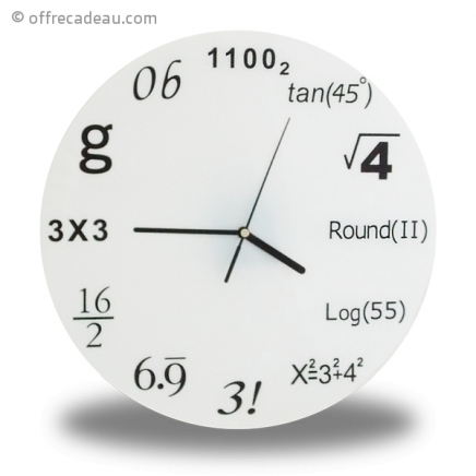 Horloge avec symboles mathématiques