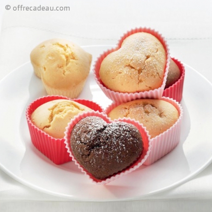 Moule à muffins en forme de coeur