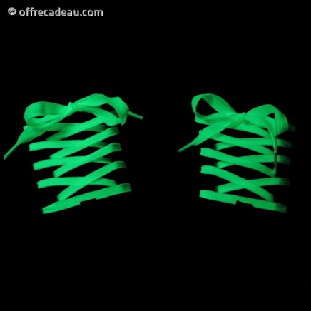 Paire de lacets de couleur verts luminescents 