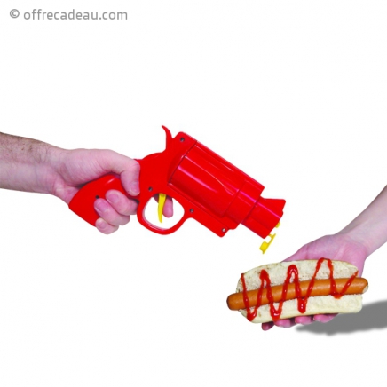 Pistolet avec balle: sauce ketchup ou mayonnaise