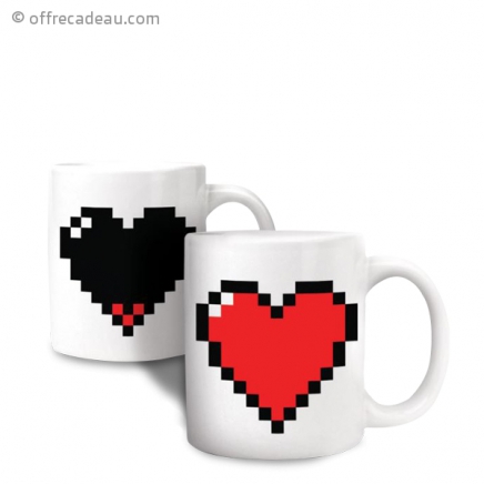 Mug thermique avec un coeur pixel
